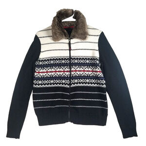 TOMMY HILFIGER Full Zip Up Knit Cardigan Sweater Women's‎ Size M Multicolor